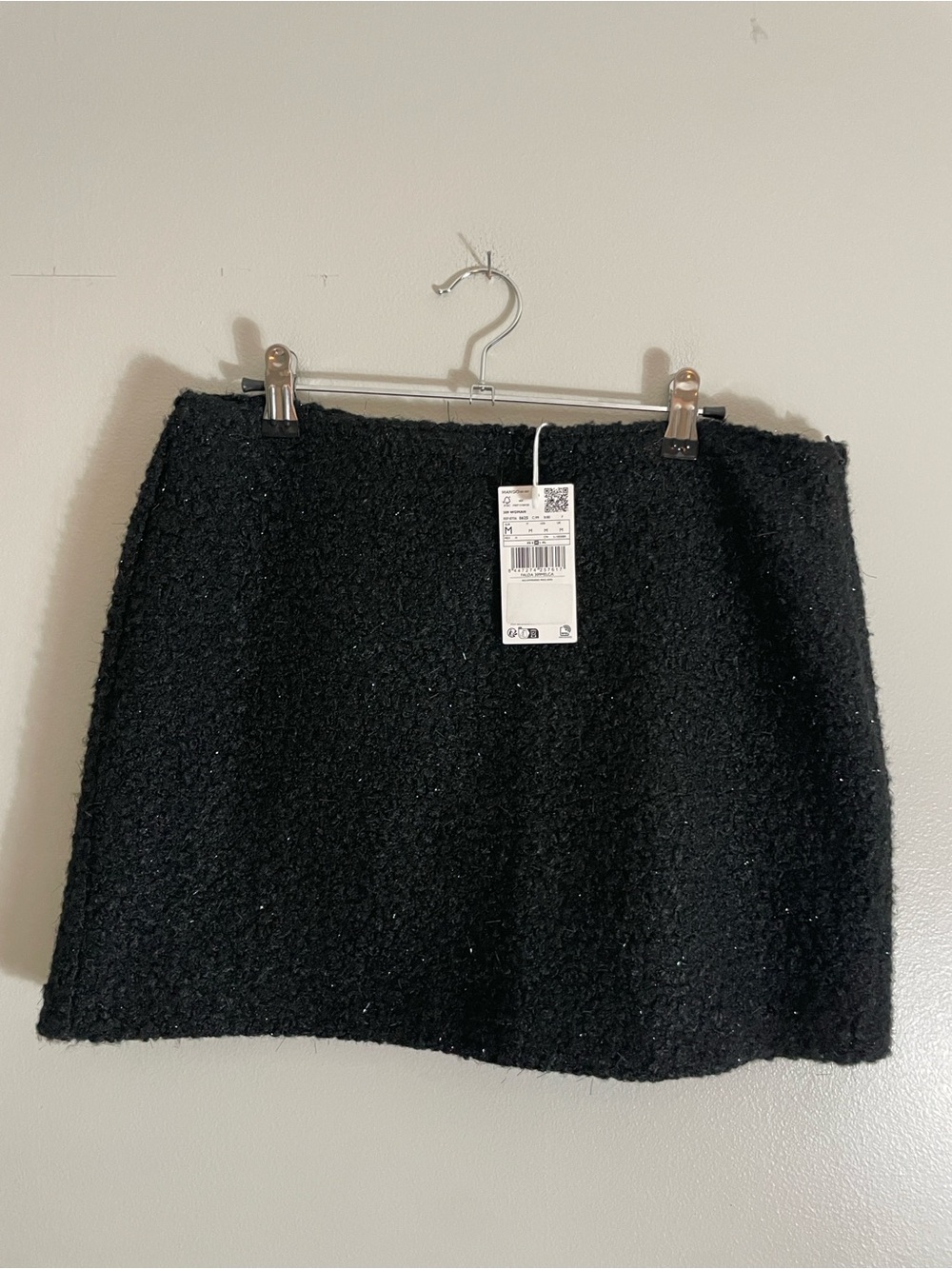 Mango Mini Skirt Boucle Metallic Size M Holiday Chic - Picture 4 of 12